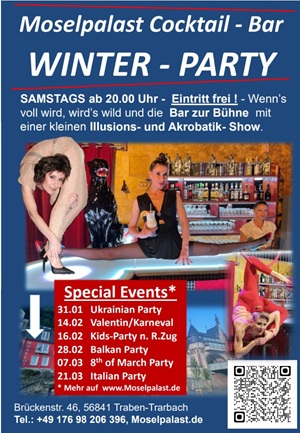 Plakat des Moselpalast Varietétheater am Brückentor, Traben-Trarbach - Mosel